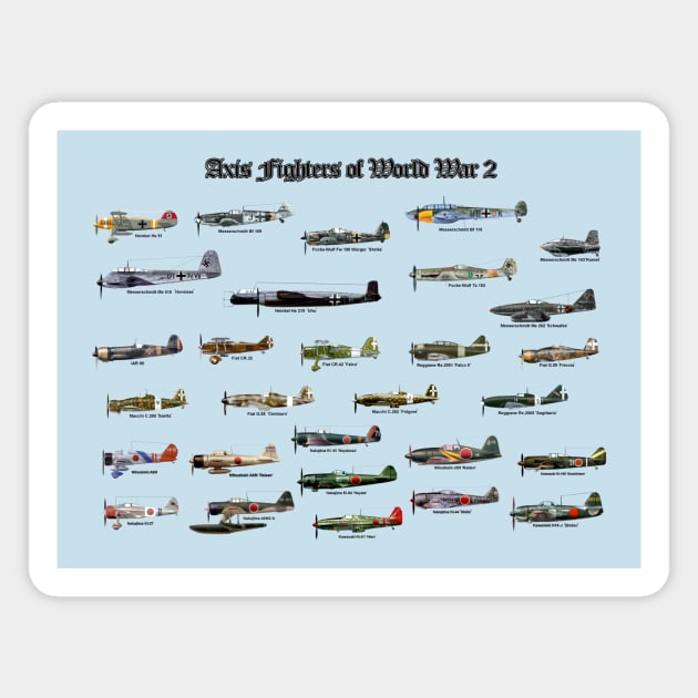 AXIS Fighters of World War 2 Magnet by MilMerchant